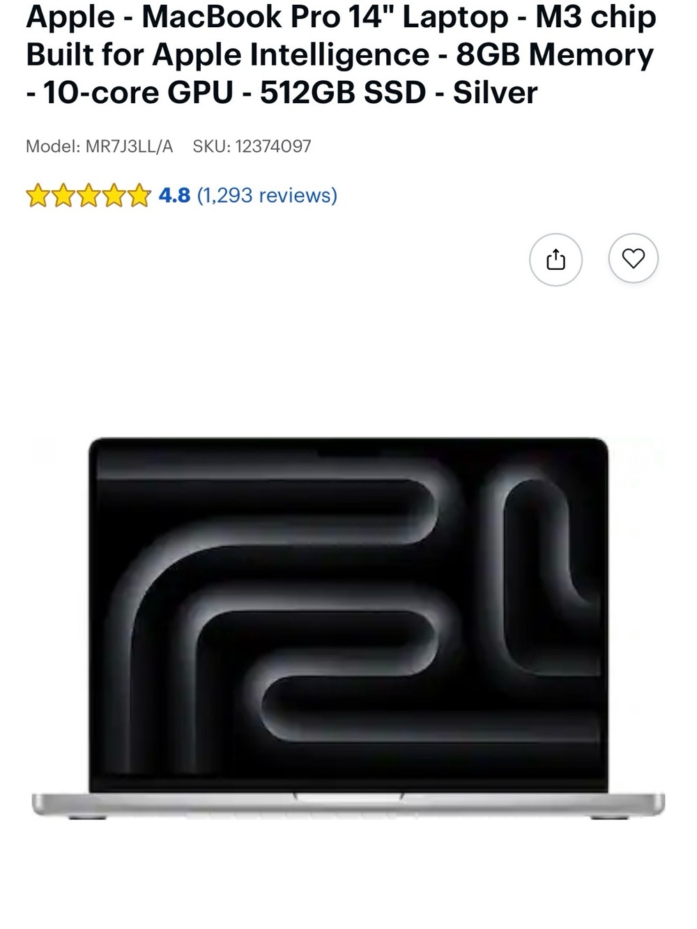 Apple MacBook Pro 14" - Silver with Black Display Wallpaper
